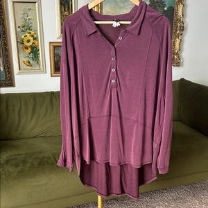 We The Free Plum Button-Down Shirt